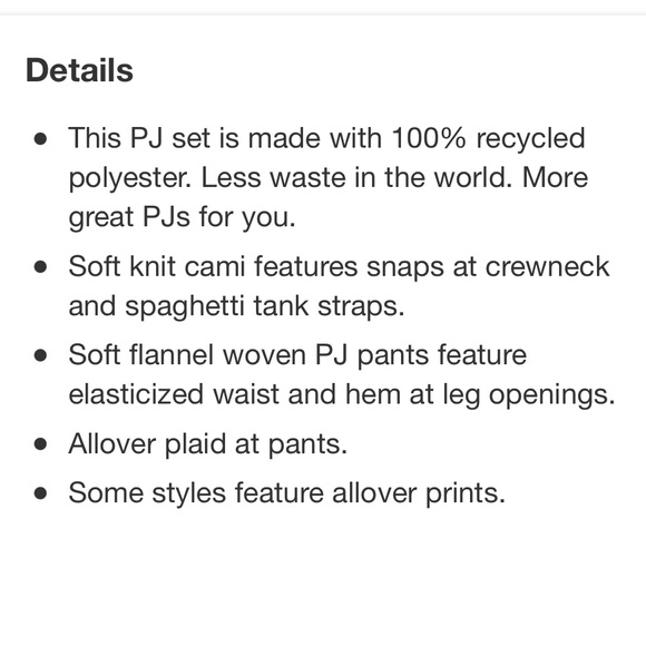 38) KIDS GAP Girls NEW PJ SET 100% Recycled Cami Red Flannel PJ Pajamas Size 8 - Picture 7 of 7